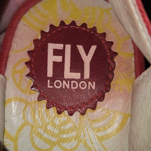 Fly London Yaji Women's Sz EU 38/US 7.5-8 Red Suede Stretch Strap Heeled Sandals - Picture 8 of 9